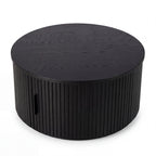Norman 80cm Timber Round Coffee Table Black