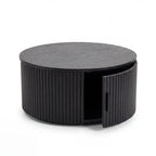 Norman 80cm Timber Round Coffee Table Black