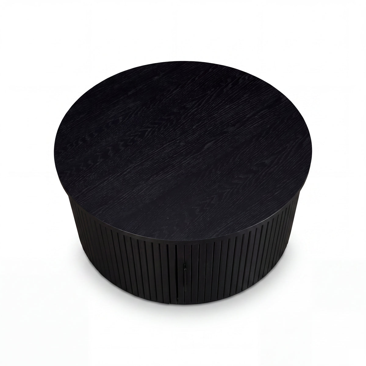 Norman 80cm Timber Round Coffee Table Black