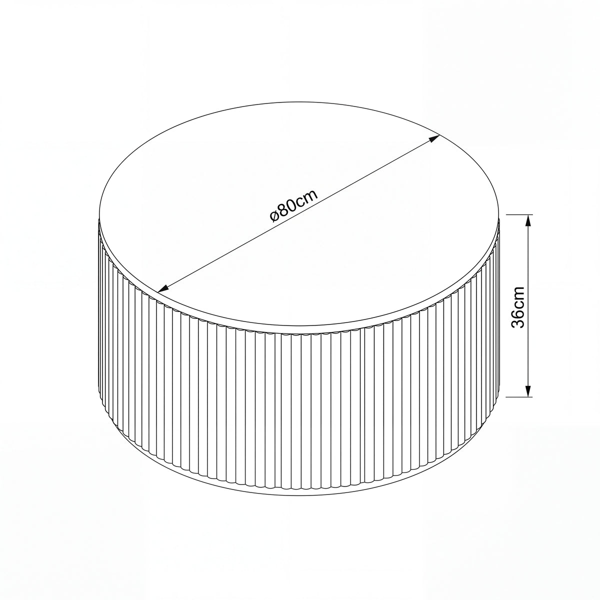 Norman 80cm Timber Round Coffee Table Black