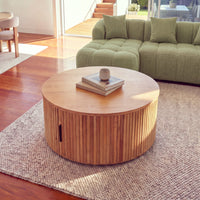 Norman 80cm Timber Round Coffee Table Natural