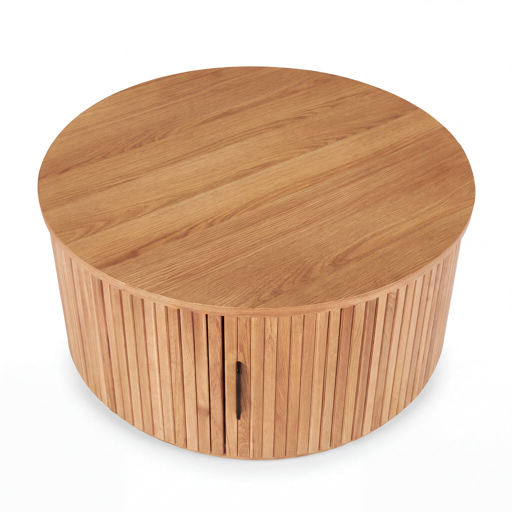 Norman 80cm Timber Round Coffee Table Natural