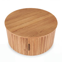 Norman 80cm Timber Round Coffee Table Natural