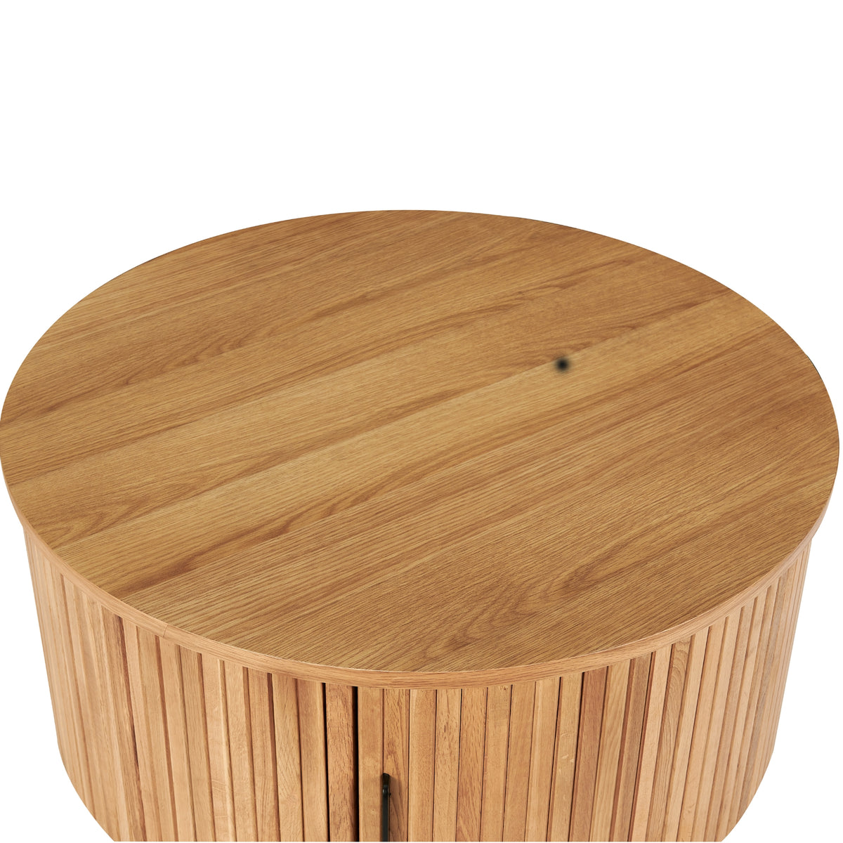 Norman 80cm Timber Round Coffee Table With Storage Natural