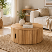 Norman 80cm Timber Round Coffee Table Natural