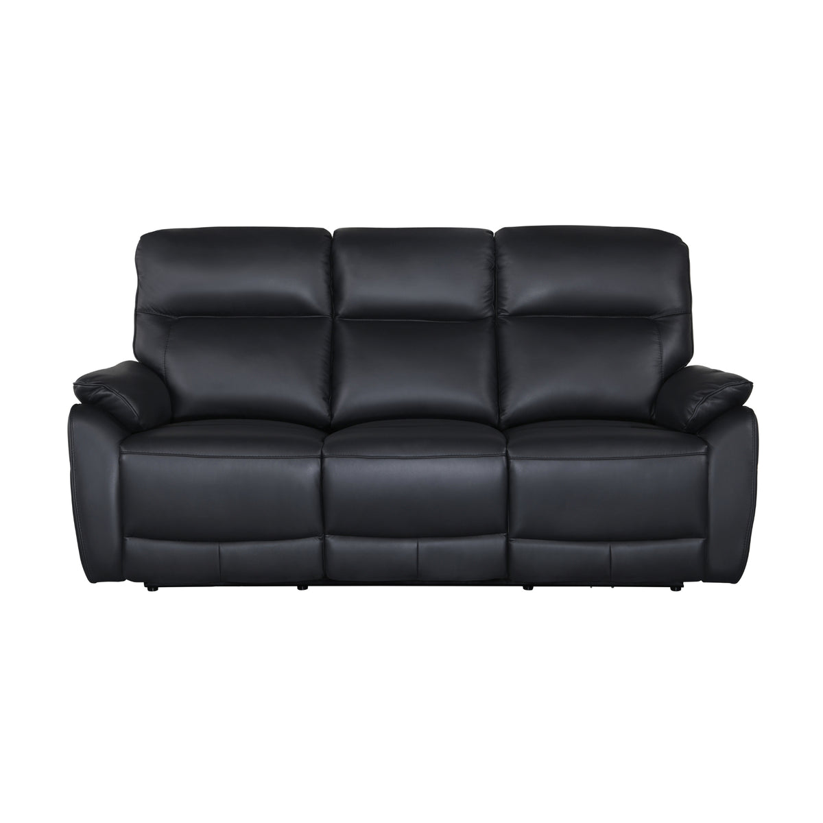 North Star 1+1+3 Seater Electric Power Genuine Leather Recliner Sofa Lounge Black