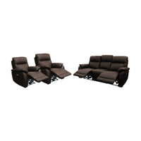 North Star 1+1+3 Seater Electric Power Genuine Leather Recliner Sofa Lounge Chocolate