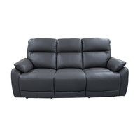 North Star 1+1+3 Seater Electric Power Genuine Leather Recliner Sofa Lounge Graphite Grey