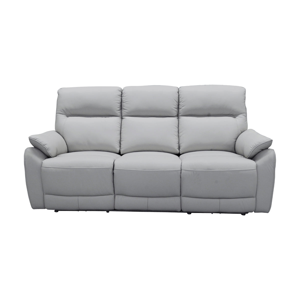 North Star 1+1+3 Seater Electric Power Genuine Leather Recliner Sofa Lounge Silver