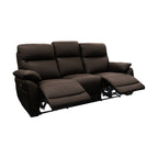 North Star 3 Seater Electric Power Genuine Leather Recliner Sofa Lounge Chocolate