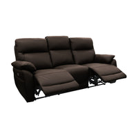North Star 3 Seater Electric Power Genuine Leather Recliner Sofa Lounge Chocolate