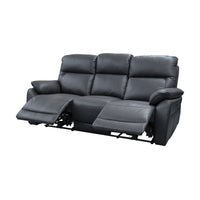 North Star 3 Seater Electric Power Genuine Leather Recliner Sofa Lounge Graphite Grey