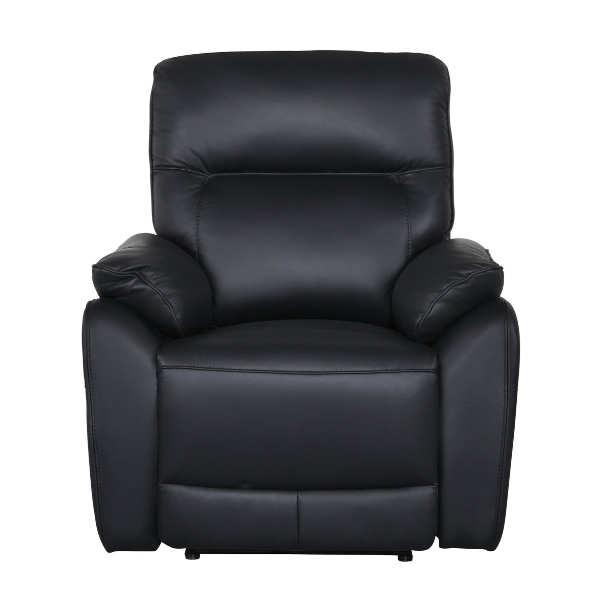 North Star Single Seater Electric Power Genuine Leather Recliner Sofa Lounge Black