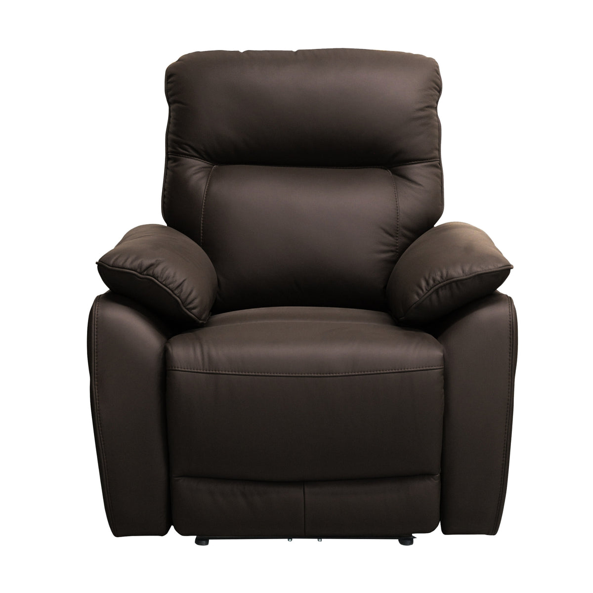 North Star Single Seater Electric Power Genuine Leather Recliner Sofa Lounge Chocolate