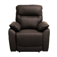 North Star Single Seater Electric Power Genuine Leather Recliner Sofa Lounge Chocolate