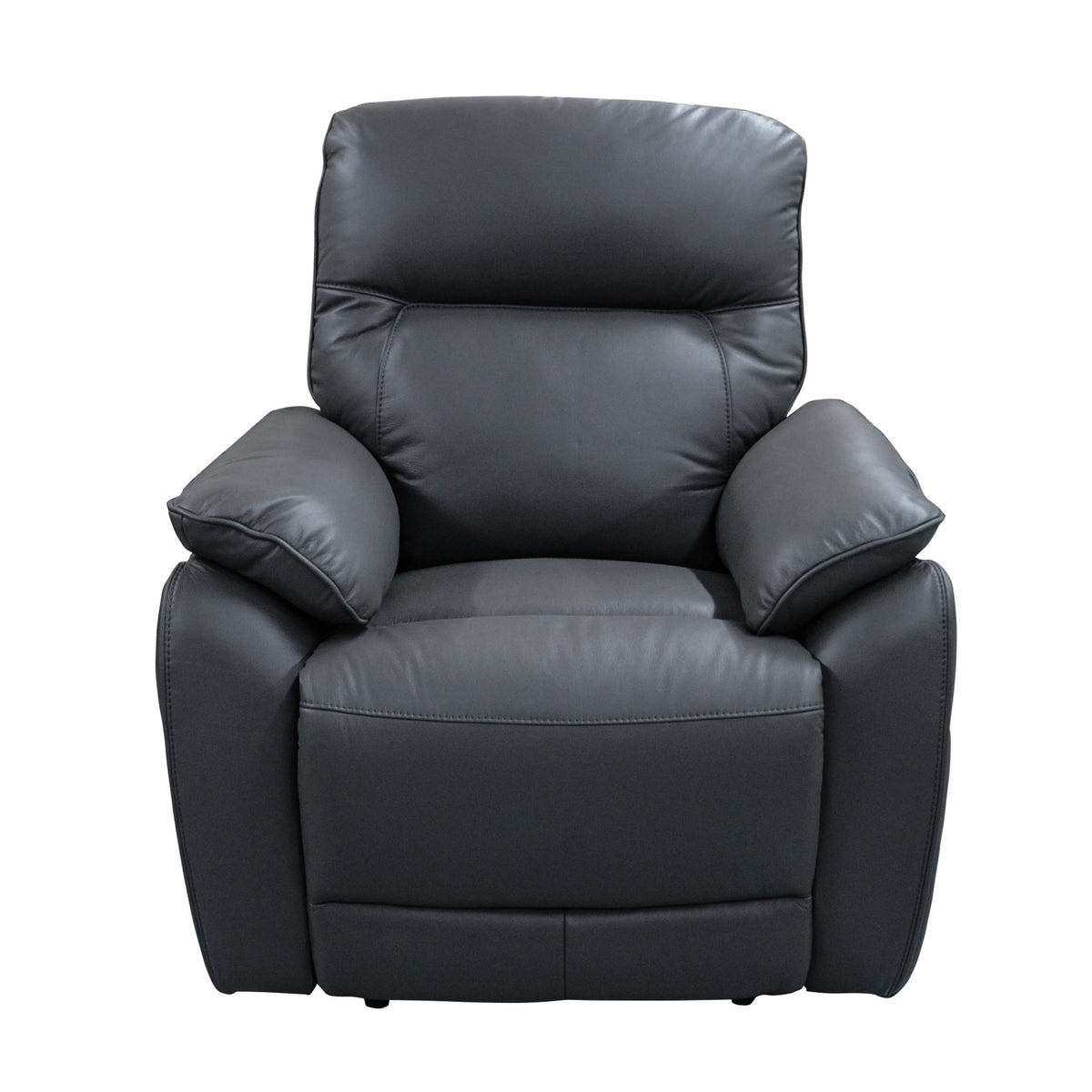 North Star Single Seater Electric Power Genuine Leather Recliner Sofa Lounge Graphite Grey