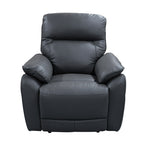 North Star Single Seater Electric Power Genuine Leather Recliner Sofa Lounge Graphite Grey
