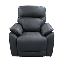 North Star Single Seater Electric Power Genuine Leather Recliner Sofa Lounge Graphite Grey