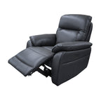 North Star Single Seater Electric Power Genuine Leather Recliner Sofa Lounge Graphite Grey