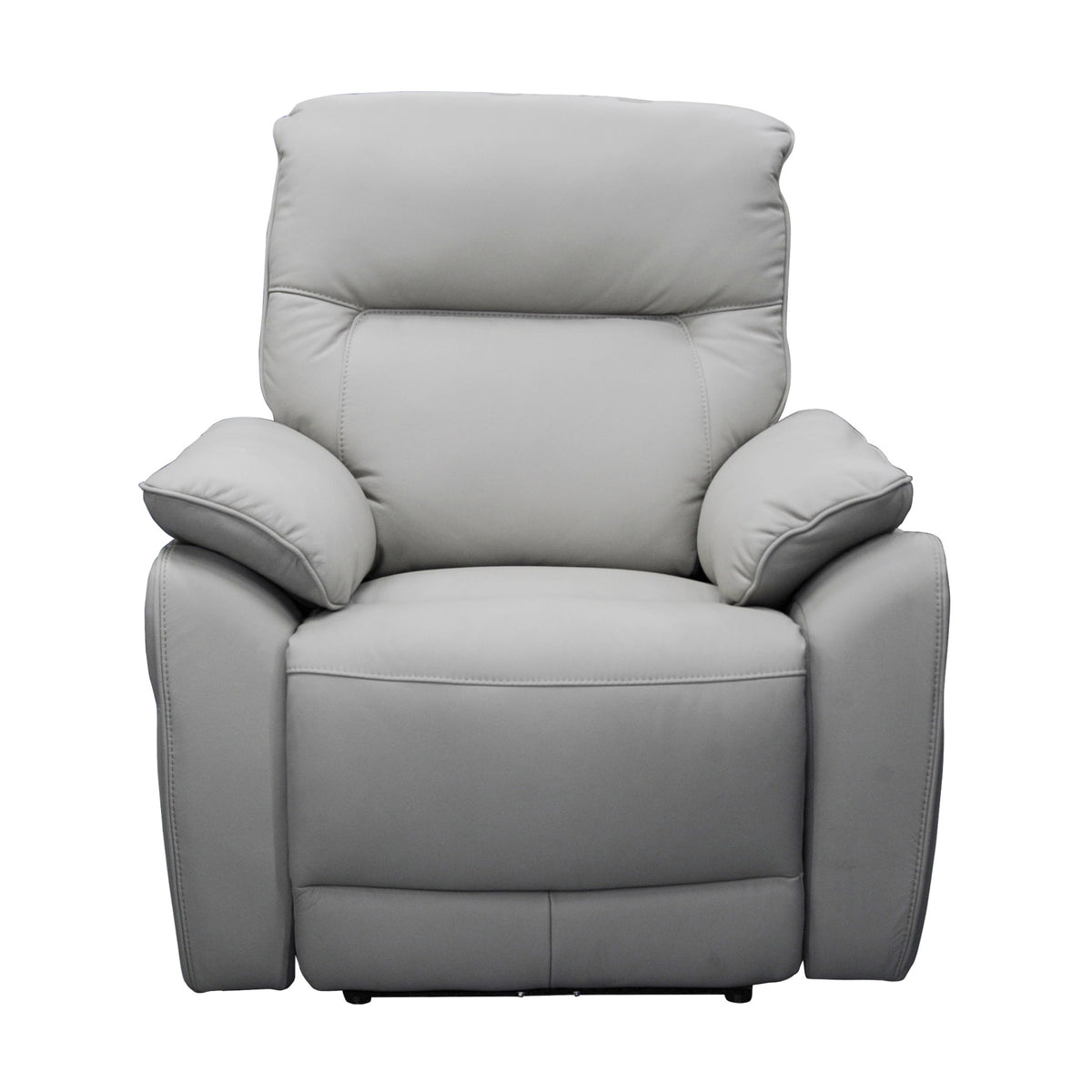 North Star Single Seater Electric Power Genuine Leather Recliner Sofa Lounge Silver