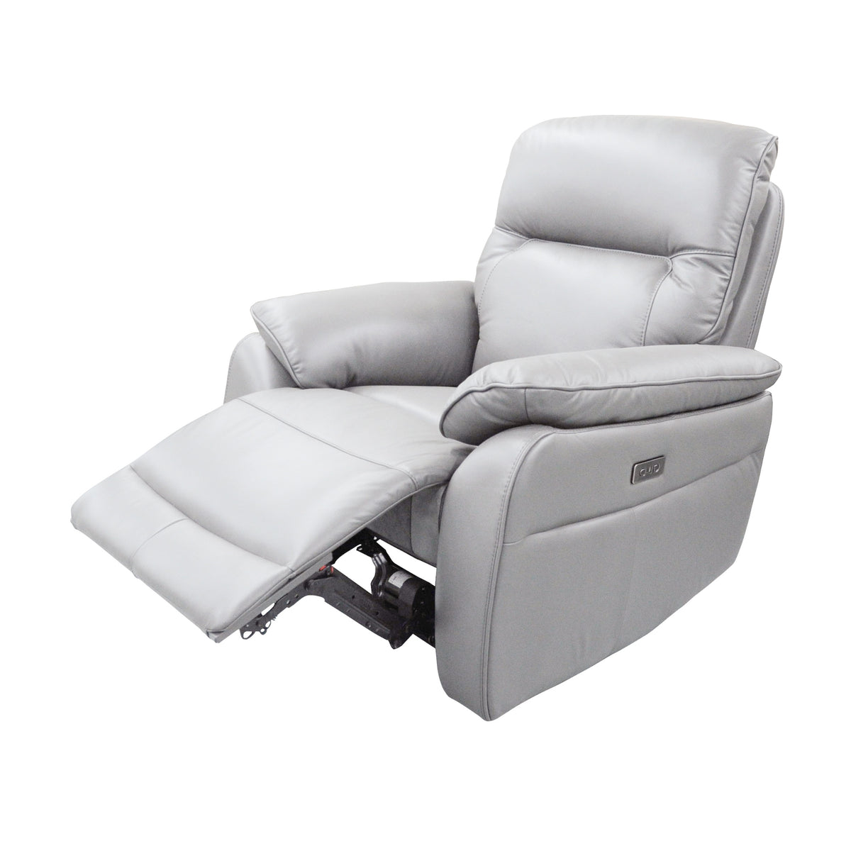 North Star Single Seater Electric Power Genuine Leather Recliner Sofa Lounge Silver