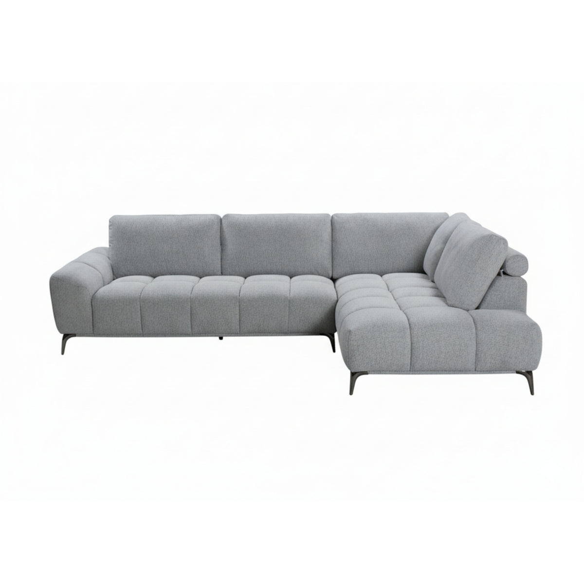 Odessa 3 Seater Corner Sofa Fabric Lounge RHF Chaise Slate Grey