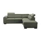 Olia 2 Seater Fabric Modular Corner Pull Out Sofa Bed Storage Ottoman Green