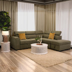 Olia 2 Seater Fabric Modular Corner Pull Out Sofa Bed Storage Ottoman Green