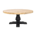 Olivia 160cm Round Dining Table Reclaimed Elm Wood Natural Black