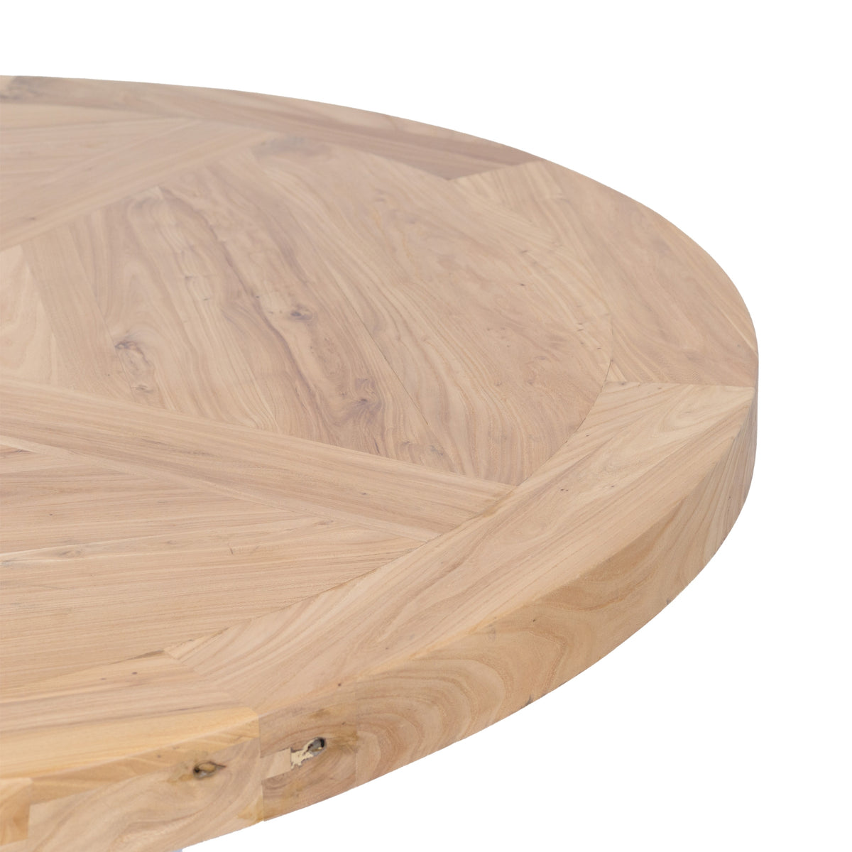 Olivia 160cm Round Dining Table Reclaimed Elm Wood Natural Black