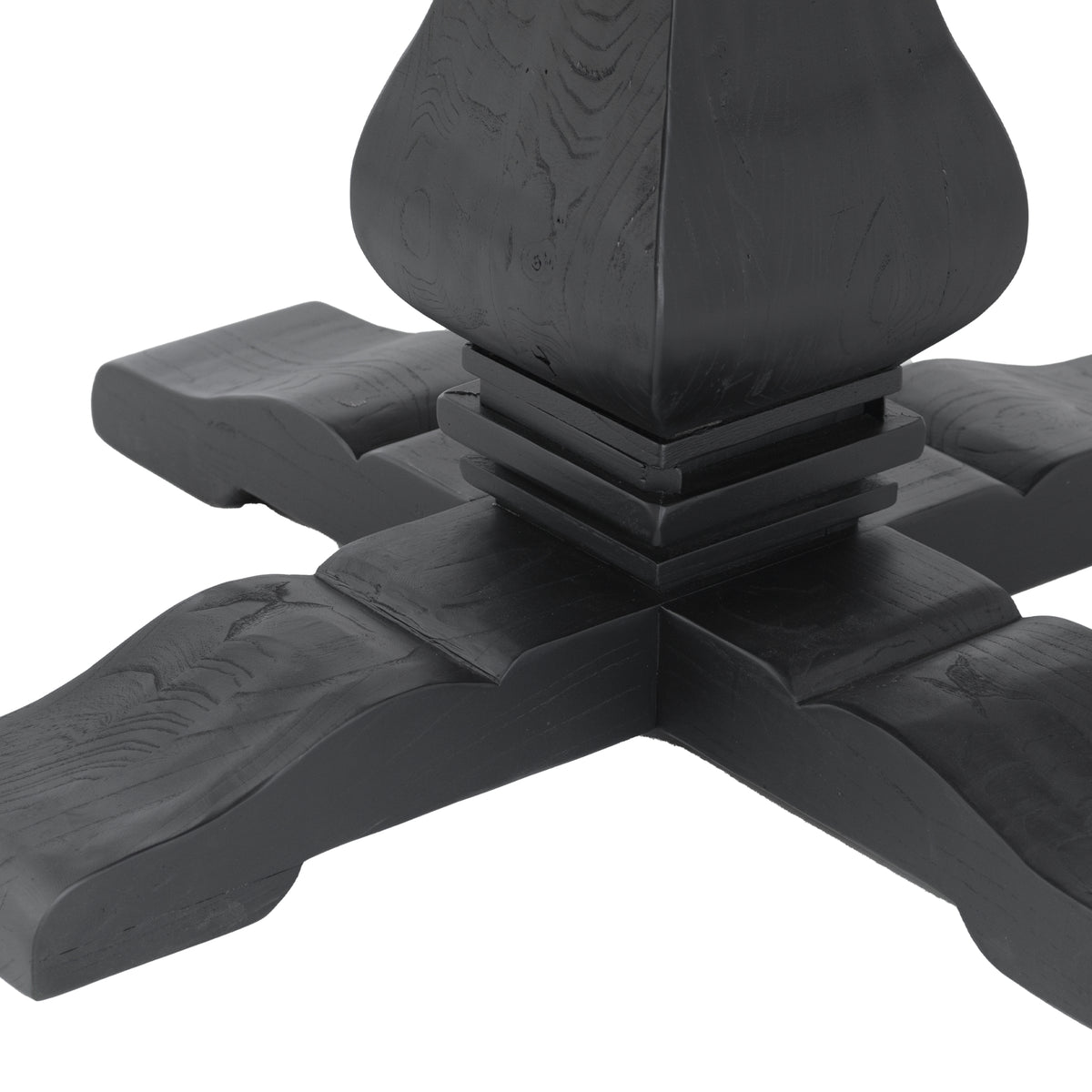 Olivia 160cm Round Dining Table Reclaimed Elm Wood Natural Black