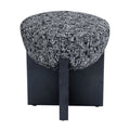 Olivia 44cm Chenille Ottoman Black