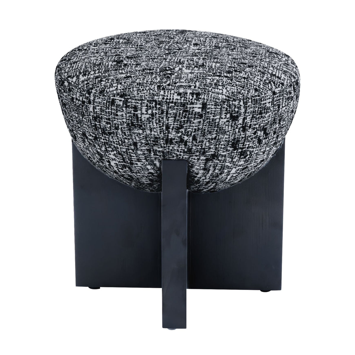 Olivia 44cm Chenille Ottoman Black