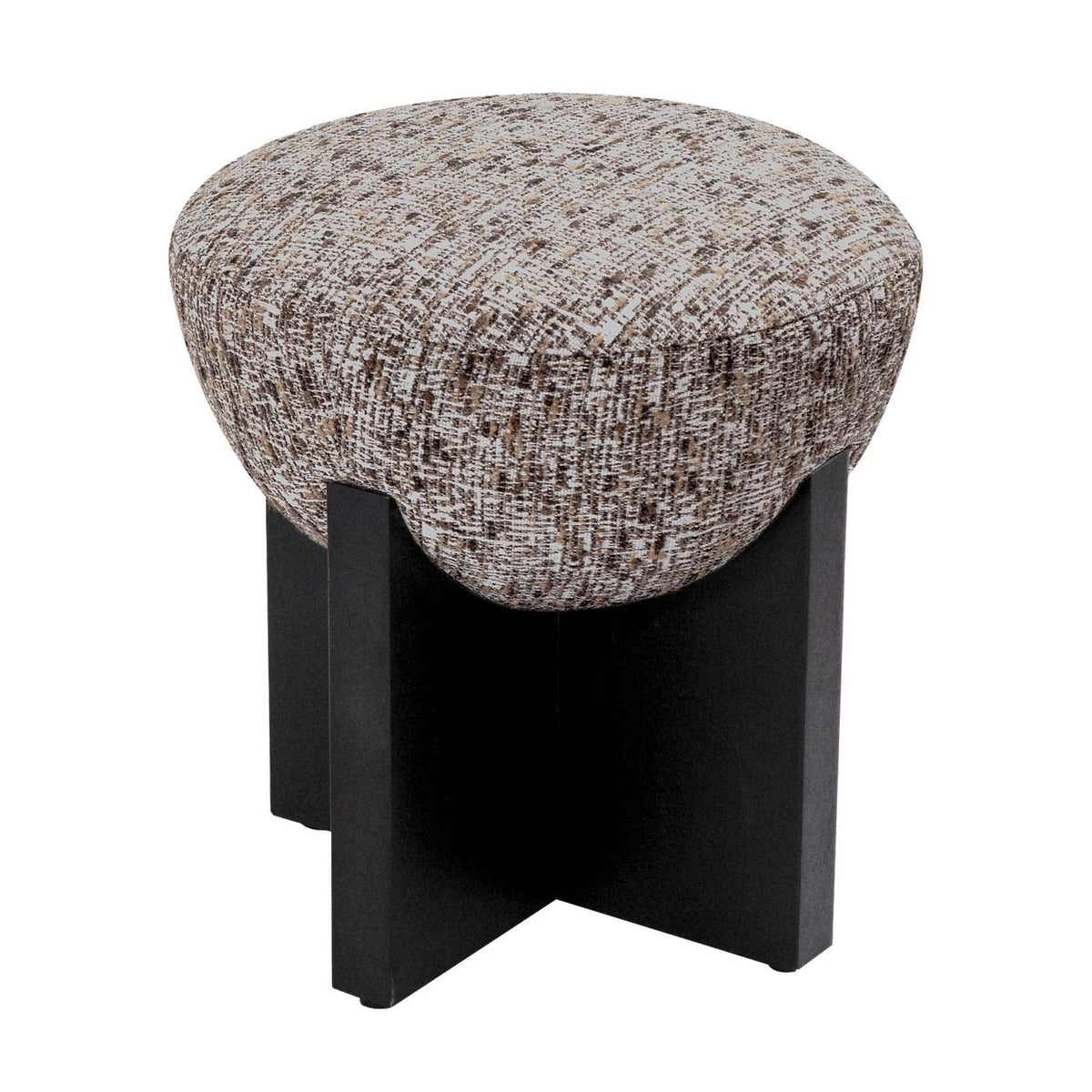 Olivia 44cm Chenille Ottoman Caramel