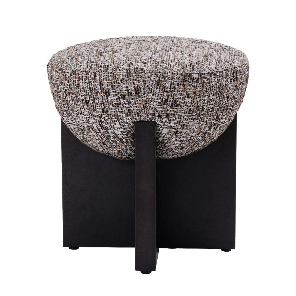 Olivia 44cm Chenille Ottoman Caramel
