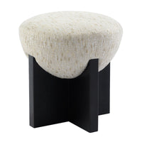 Olivia 44cm Chenille Ottoman Natural