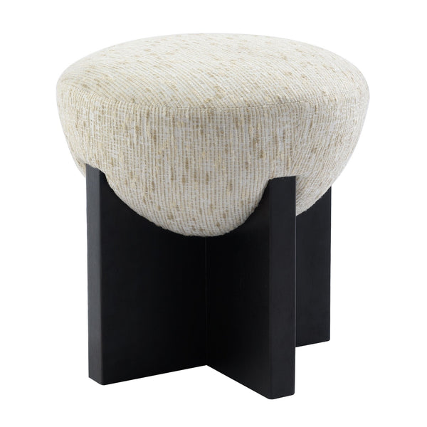Olivia 44cm Chenille Ottoman Natural