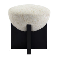Olivia 44cm Chenille Ottoman Natural