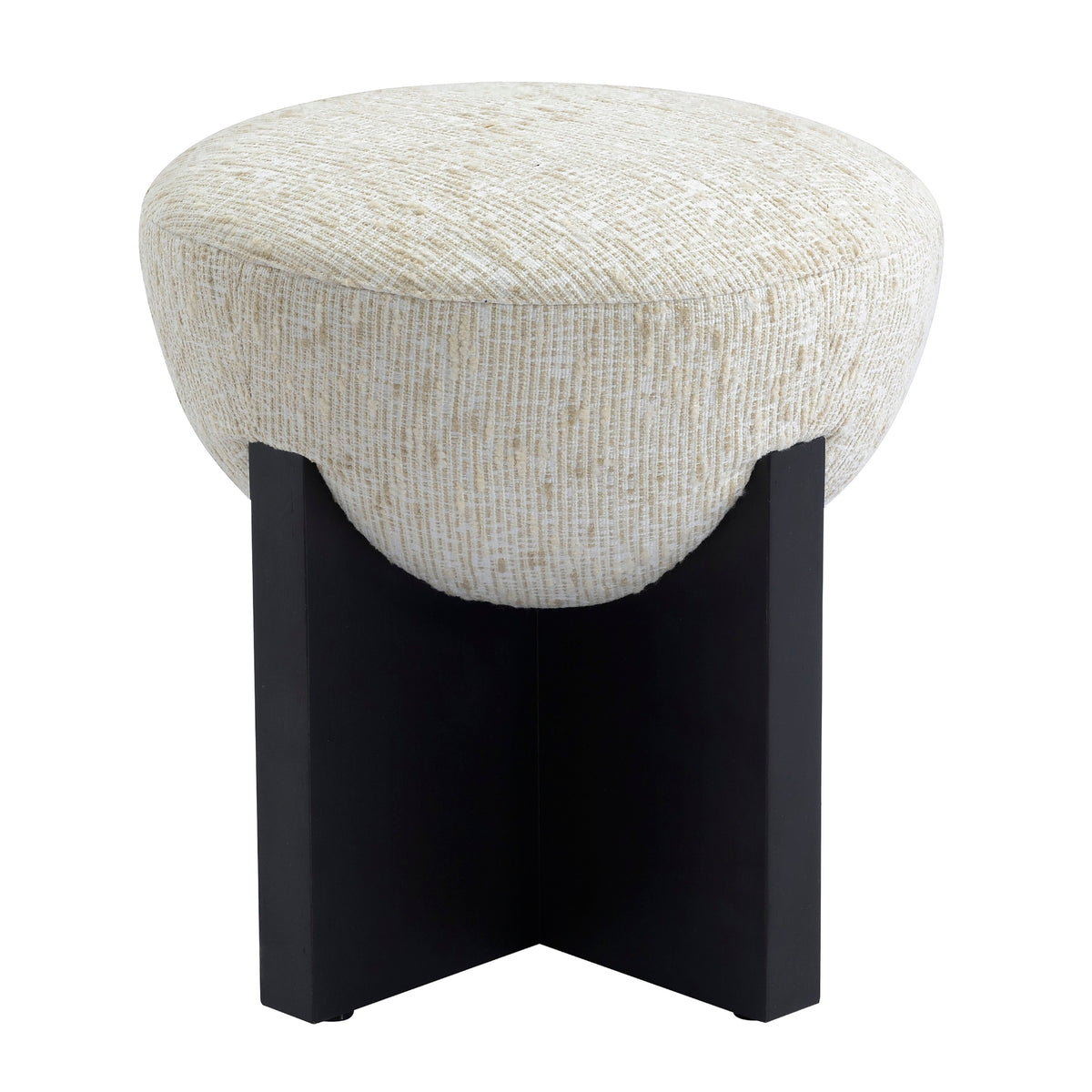 Olivia 44cm Chenille Ottoman Natural