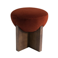 Olivia 44cm Velvet Ottoman Caramel