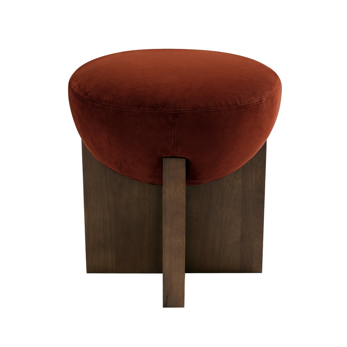Olivia 44cm Velvet Ottoman Caramel