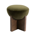 Olivia 44cm Velvet Ottoman Moss