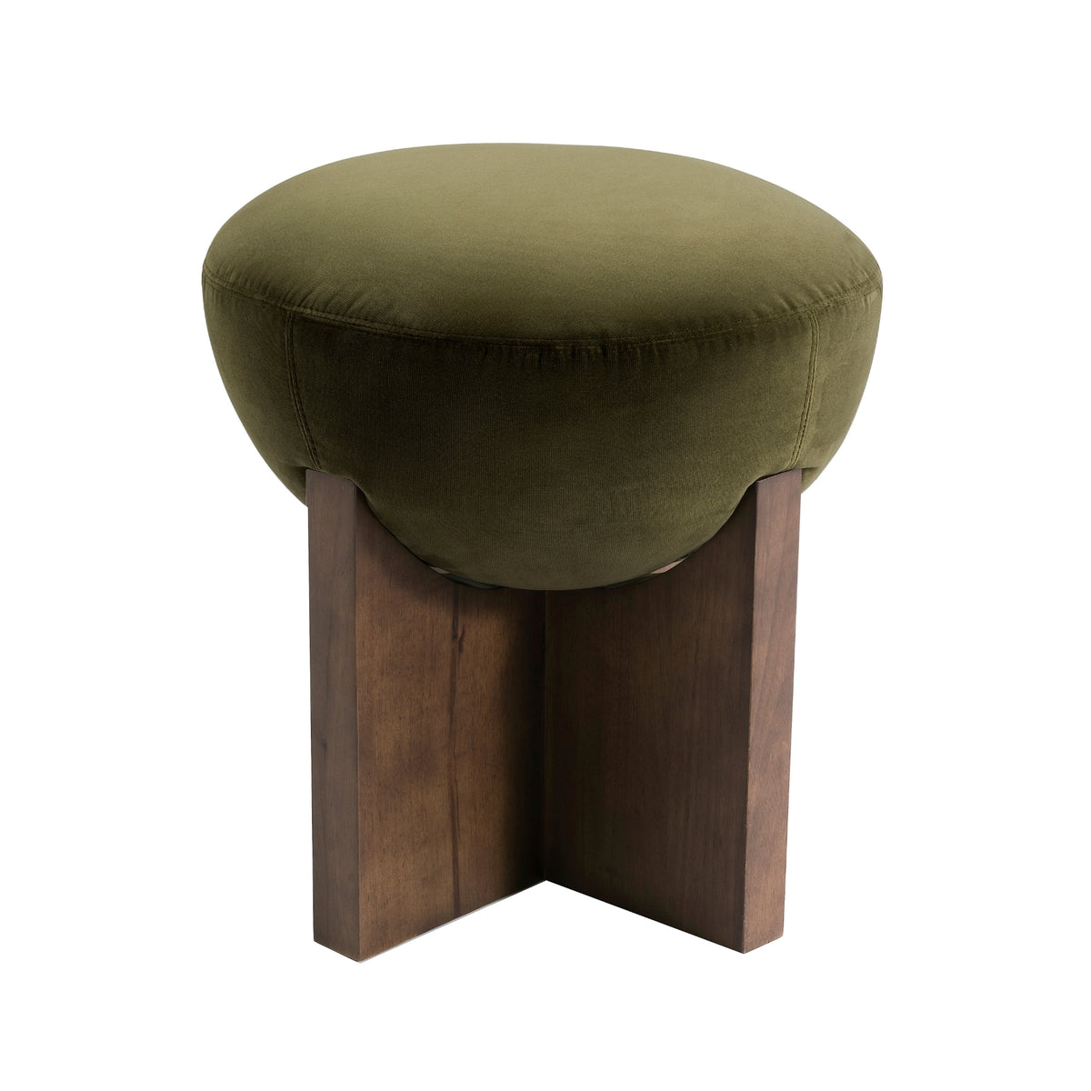 Olivia 44cm Velvet Ottoman Moss
