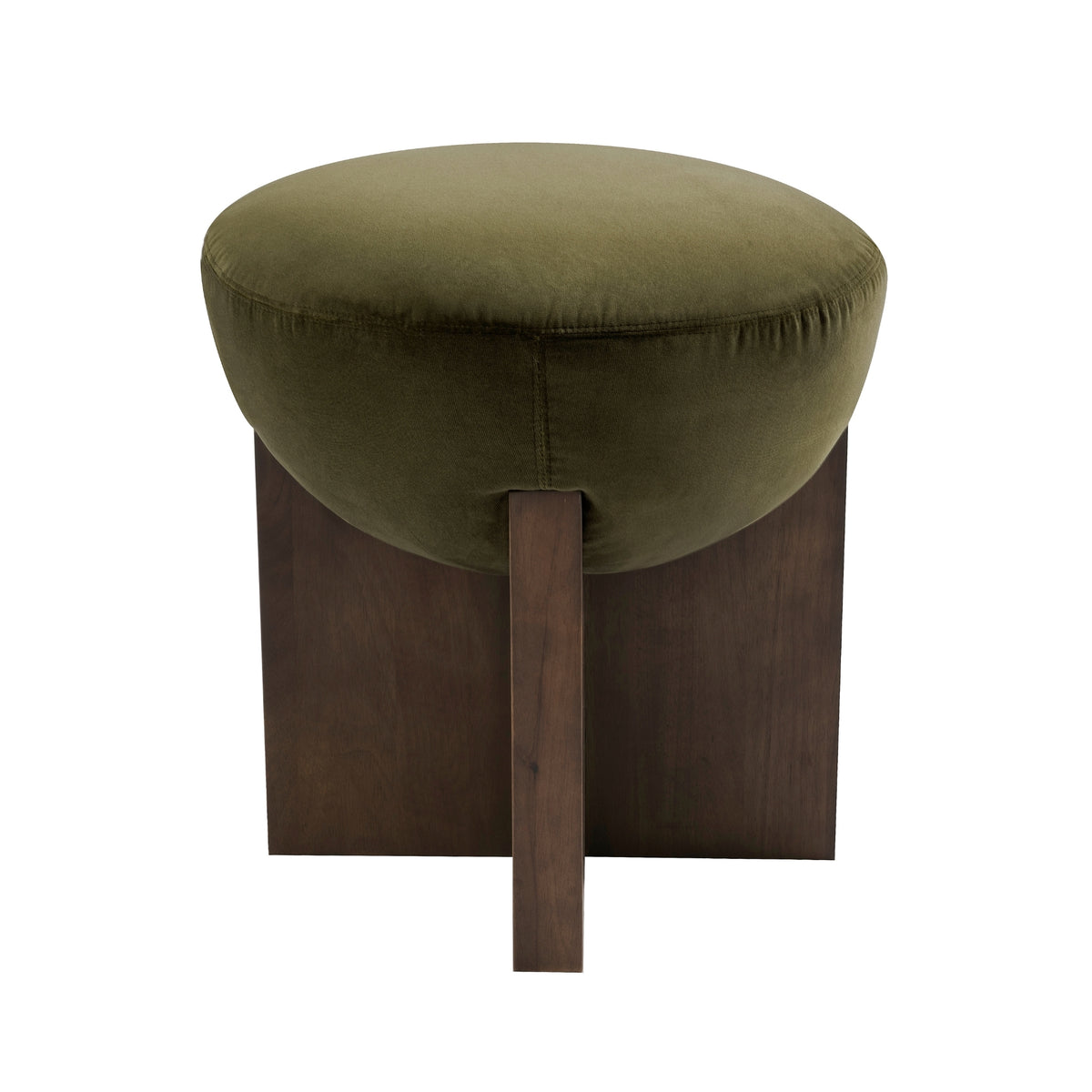 Olivia 44cm Velvet Ottoman Moss