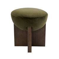 Olivia 44cm Velvet Ottoman Moss