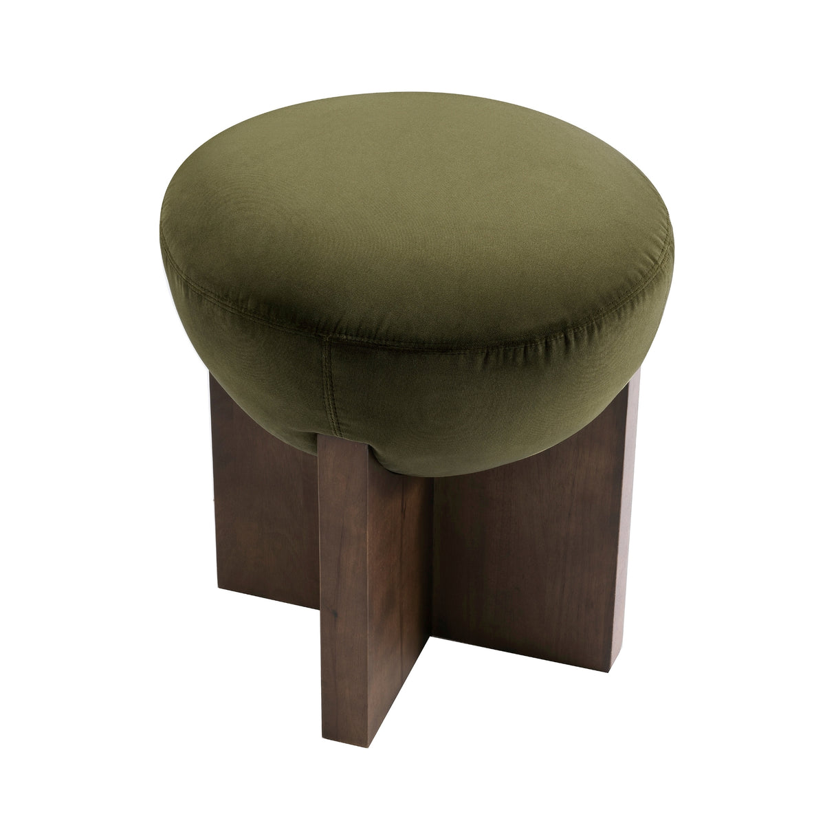 Olivia 44cm Velvet Ottoman Moss