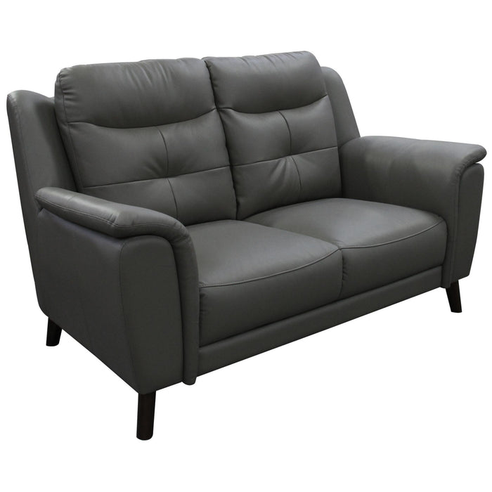 Opal 2 Seater Leather Sofa Gunmetal 