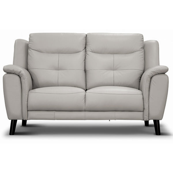 Opal 2 Seater Leather Sofa Silver 