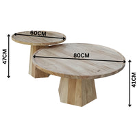 Orbit 2pc Round Coffee Table Natural