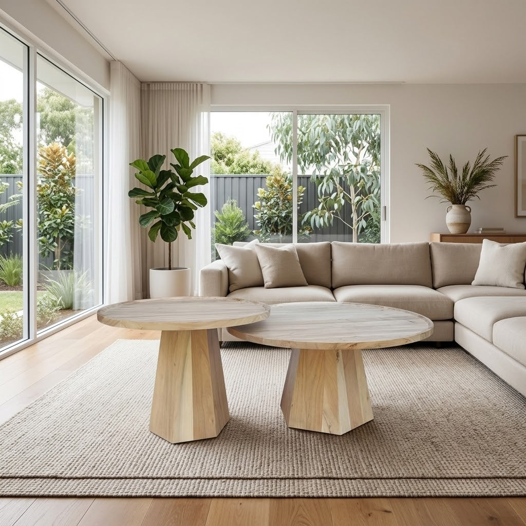 Orbit 2pc Round Coffee Table Natural